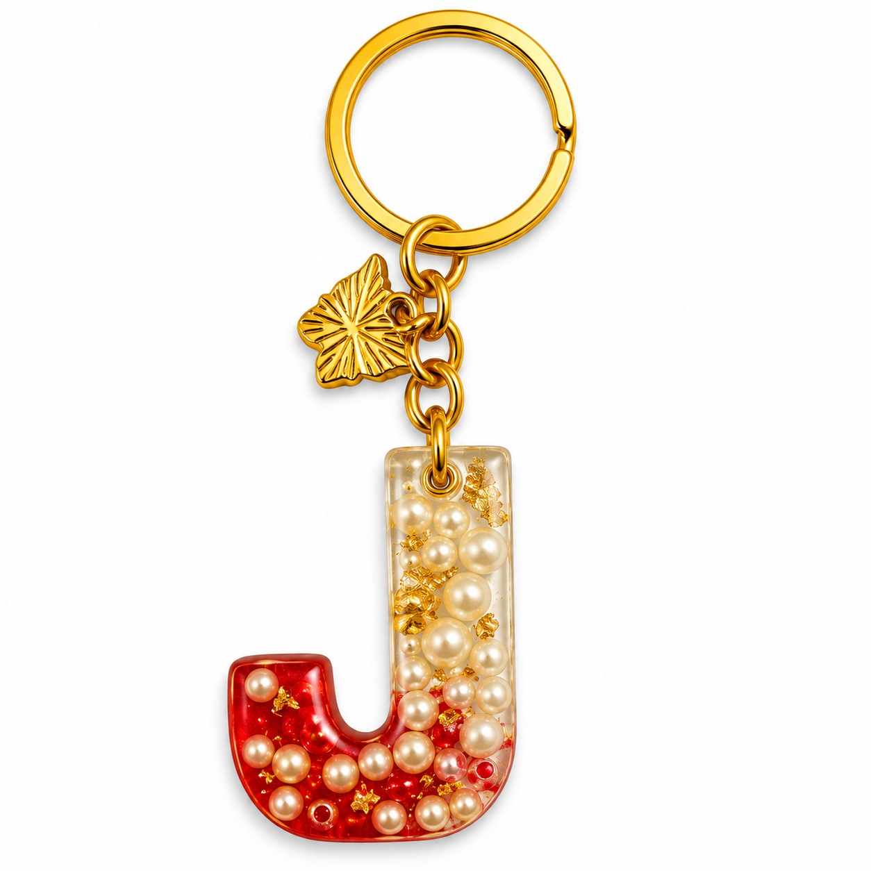 Alphabet Epoxy Resin Keychain