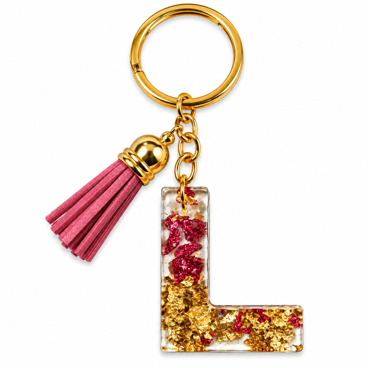 Alphabet Epoxy Resin Keychain