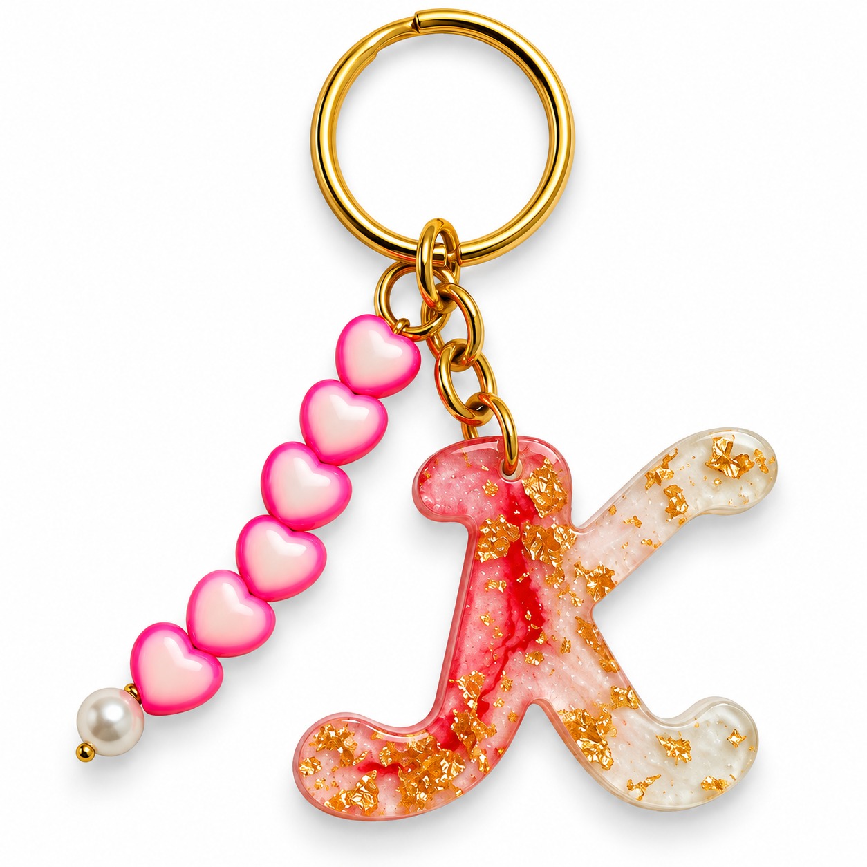 Alphabet Epoxy Resin Keychain