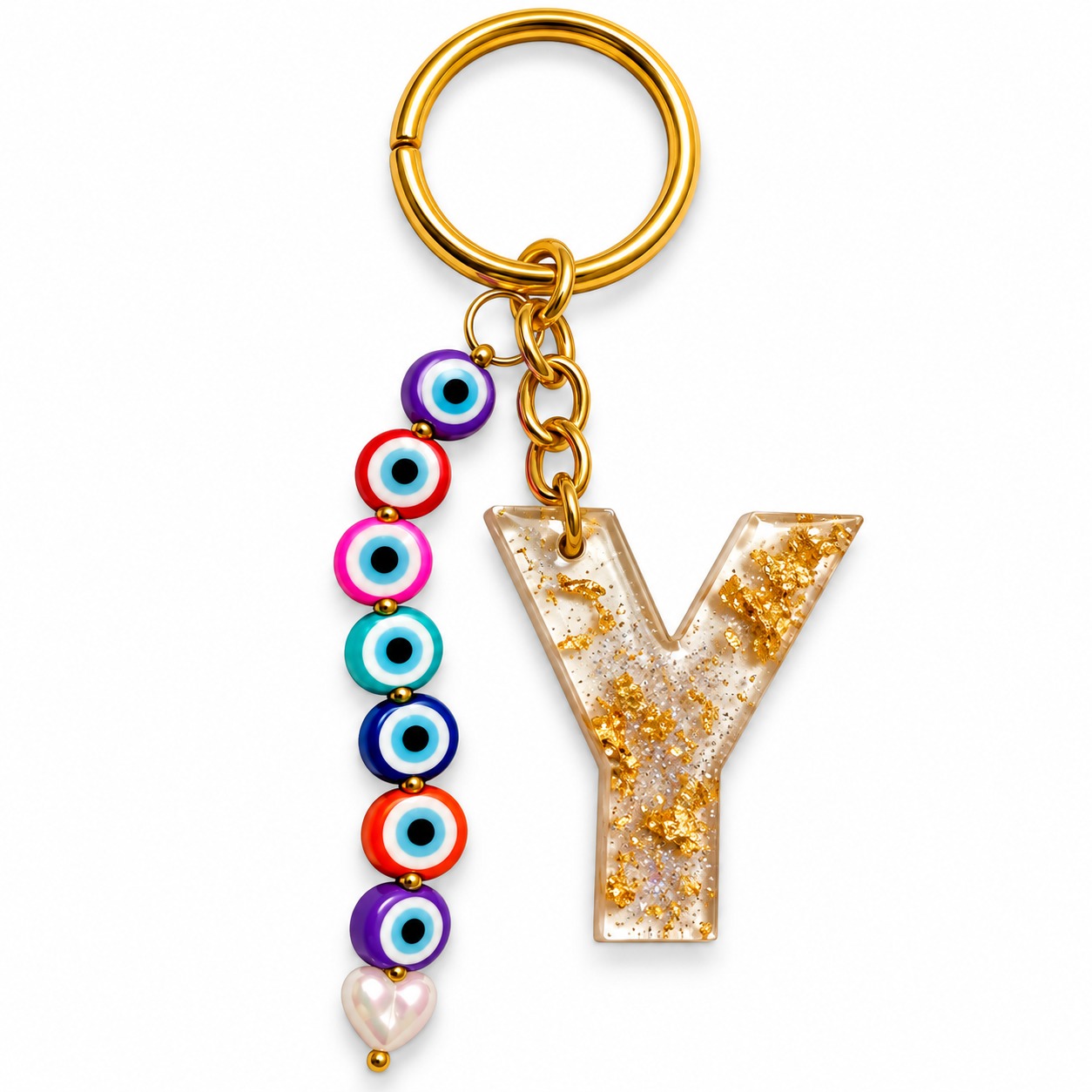 Alphabet Epoxy Resin Keychain