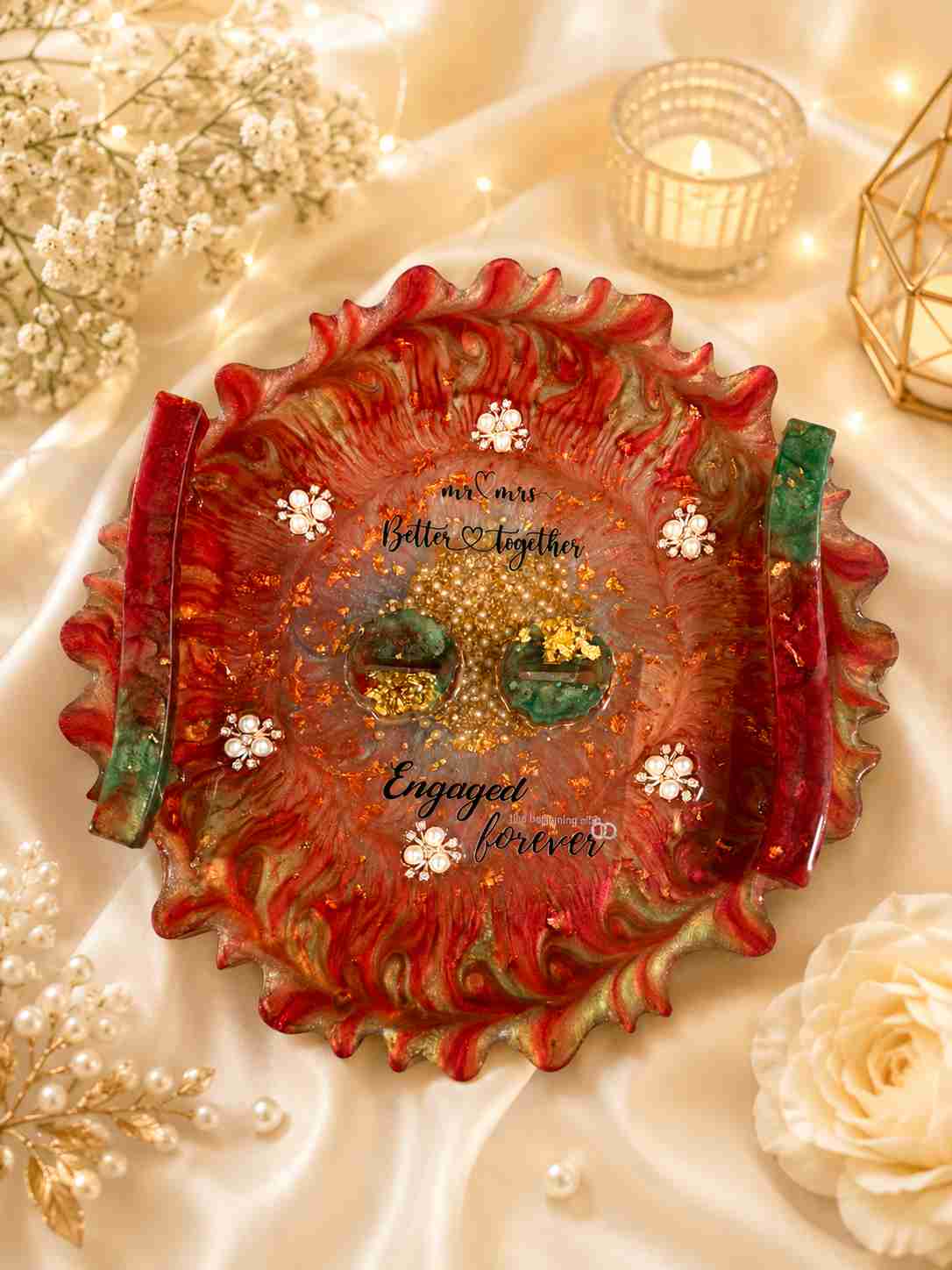 Luxury Resin Engagement Ring Platter