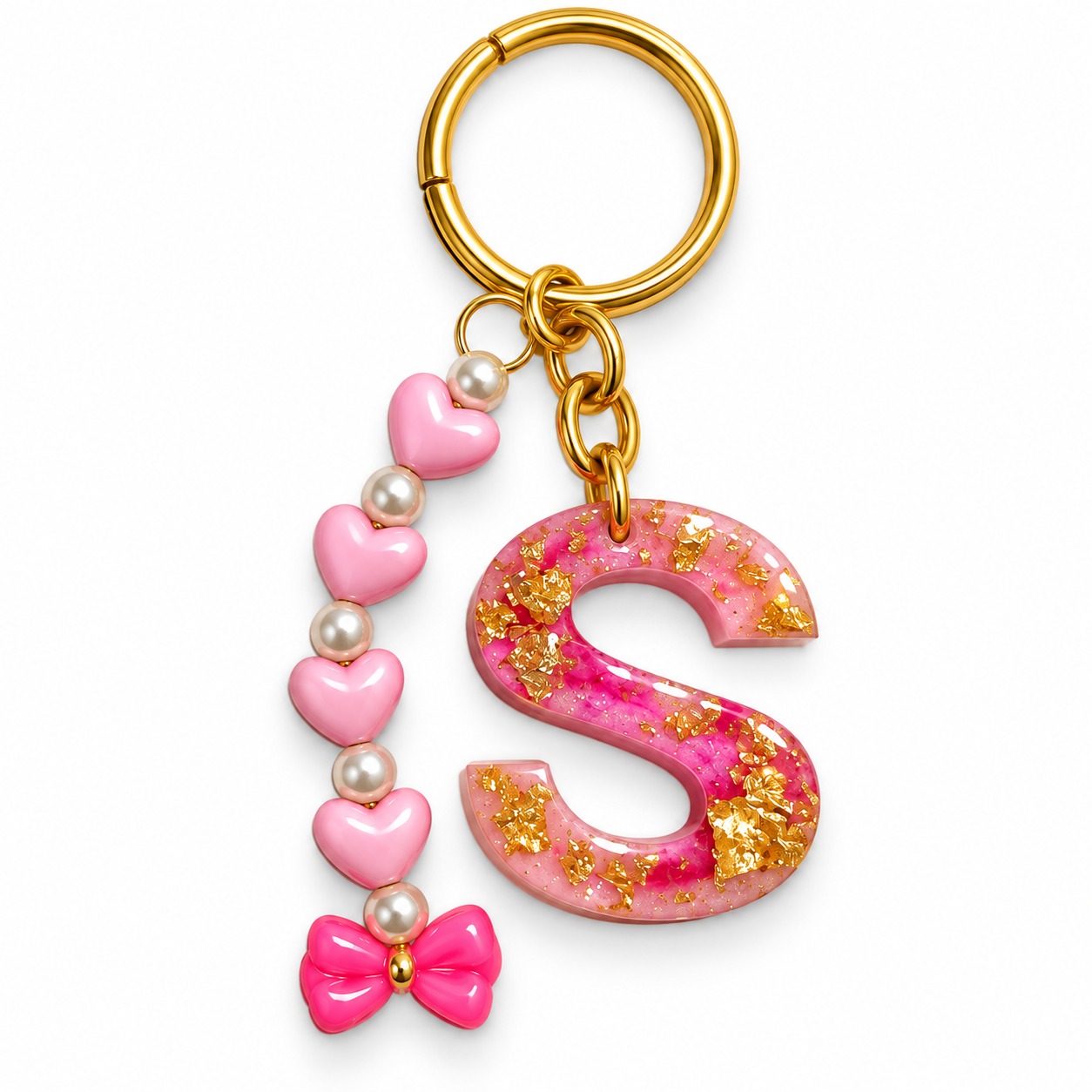 Alphabet Epoxy Resin Keychain