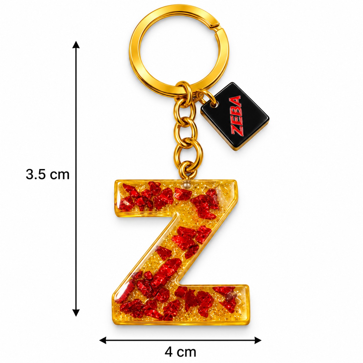 Alphabet Epoxy Resin Keychain