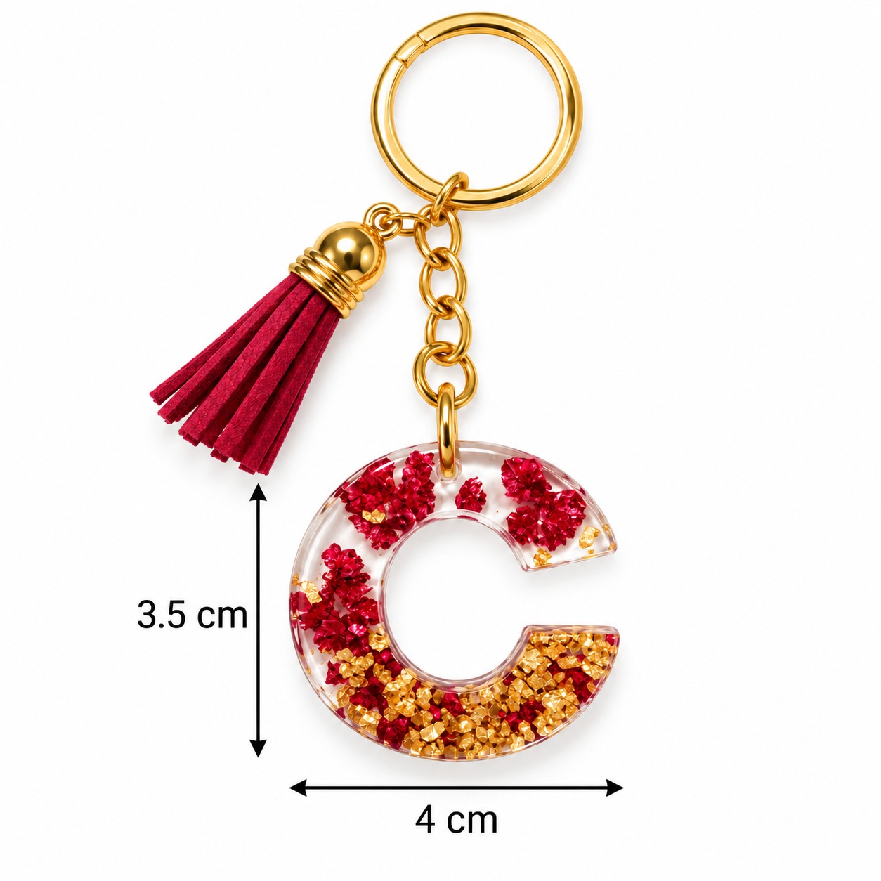 Alphabet Epoxy Resin Keychain