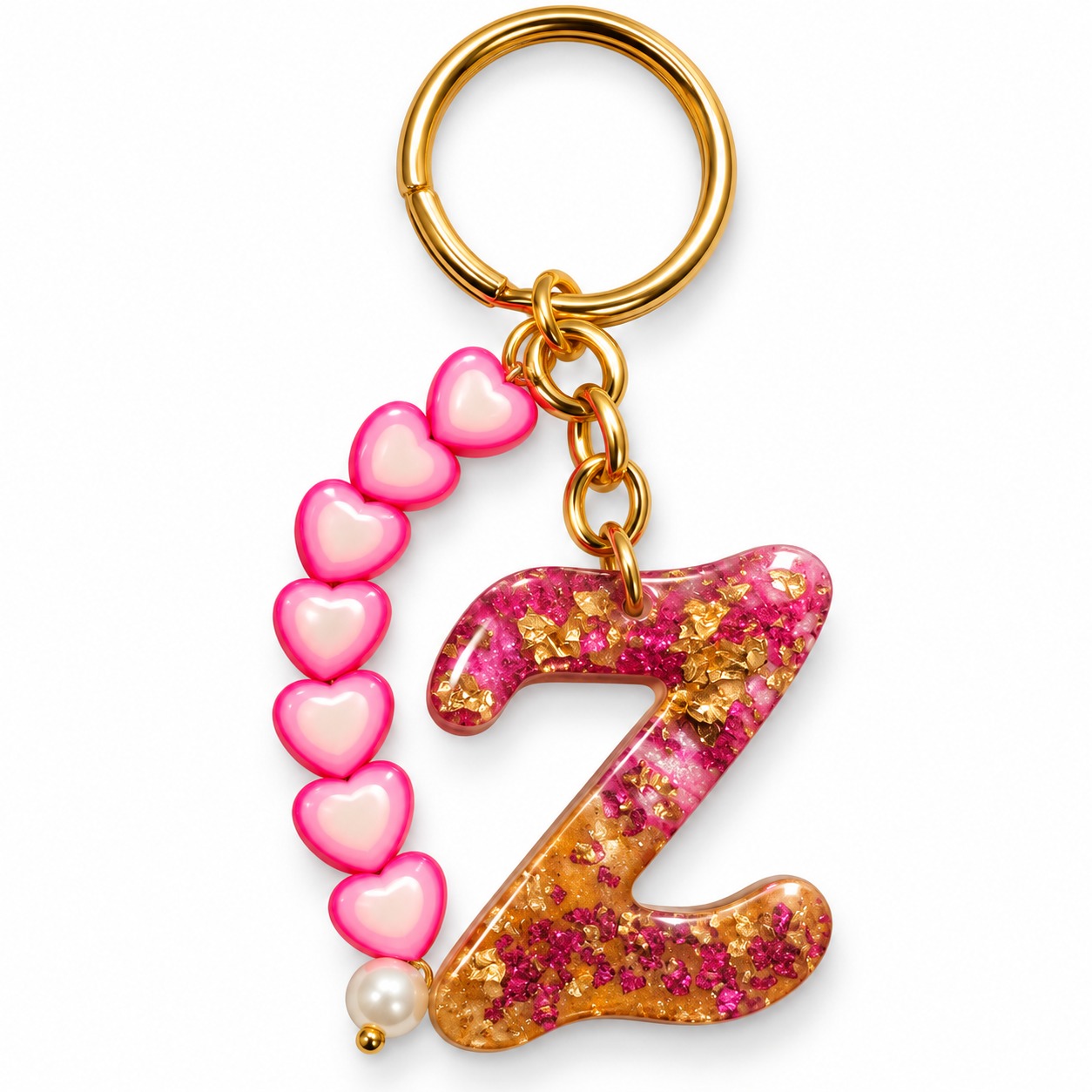 Alphabet Epoxy Resin Keychain