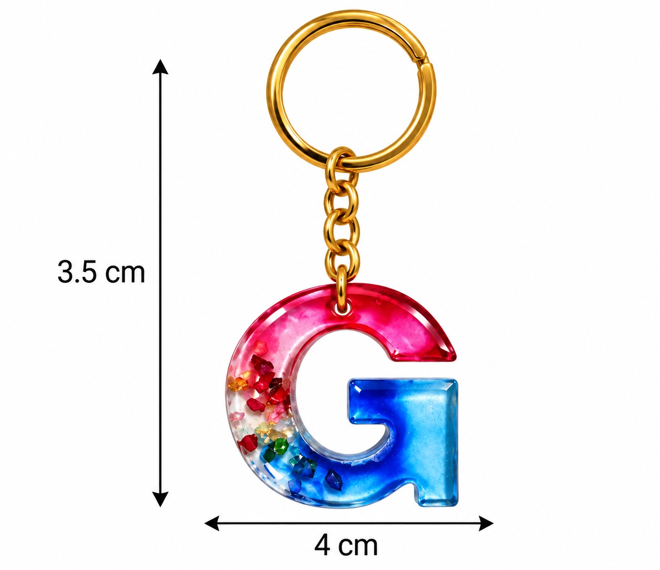 Alphabet Epoxy Resin Keychain