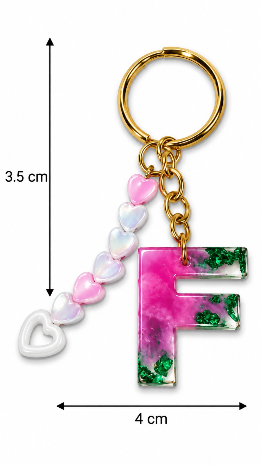 Alphabet Epoxy Resin Keychain
