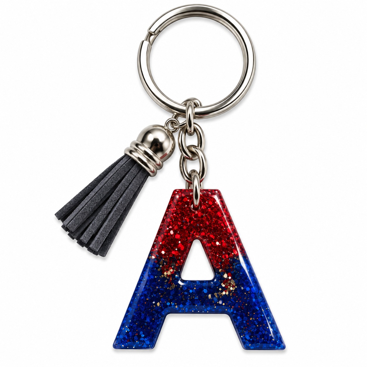Alphabet Epoxy Resin Keychain