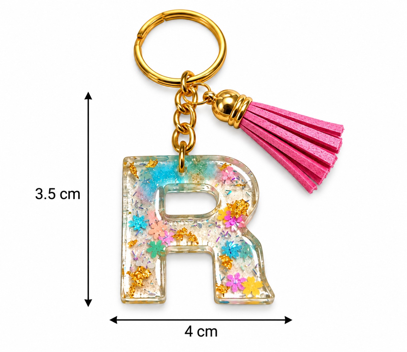Alphabet Epoxy Resin Keychain