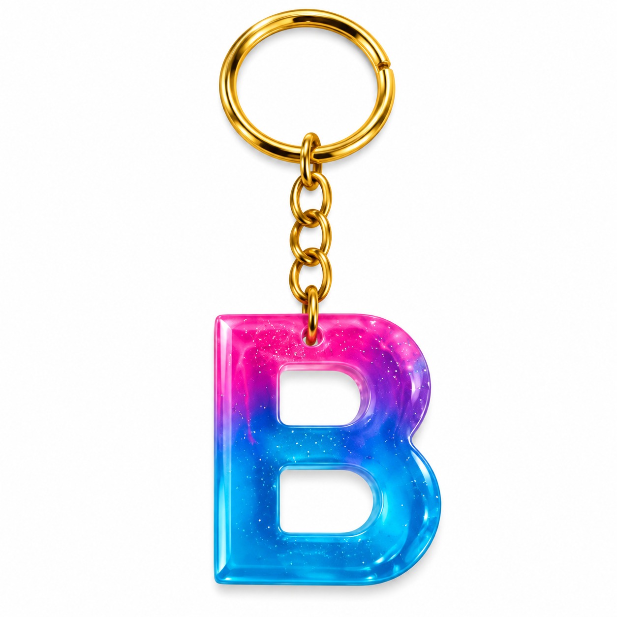 Alphabet Epoxy Resin Keychain