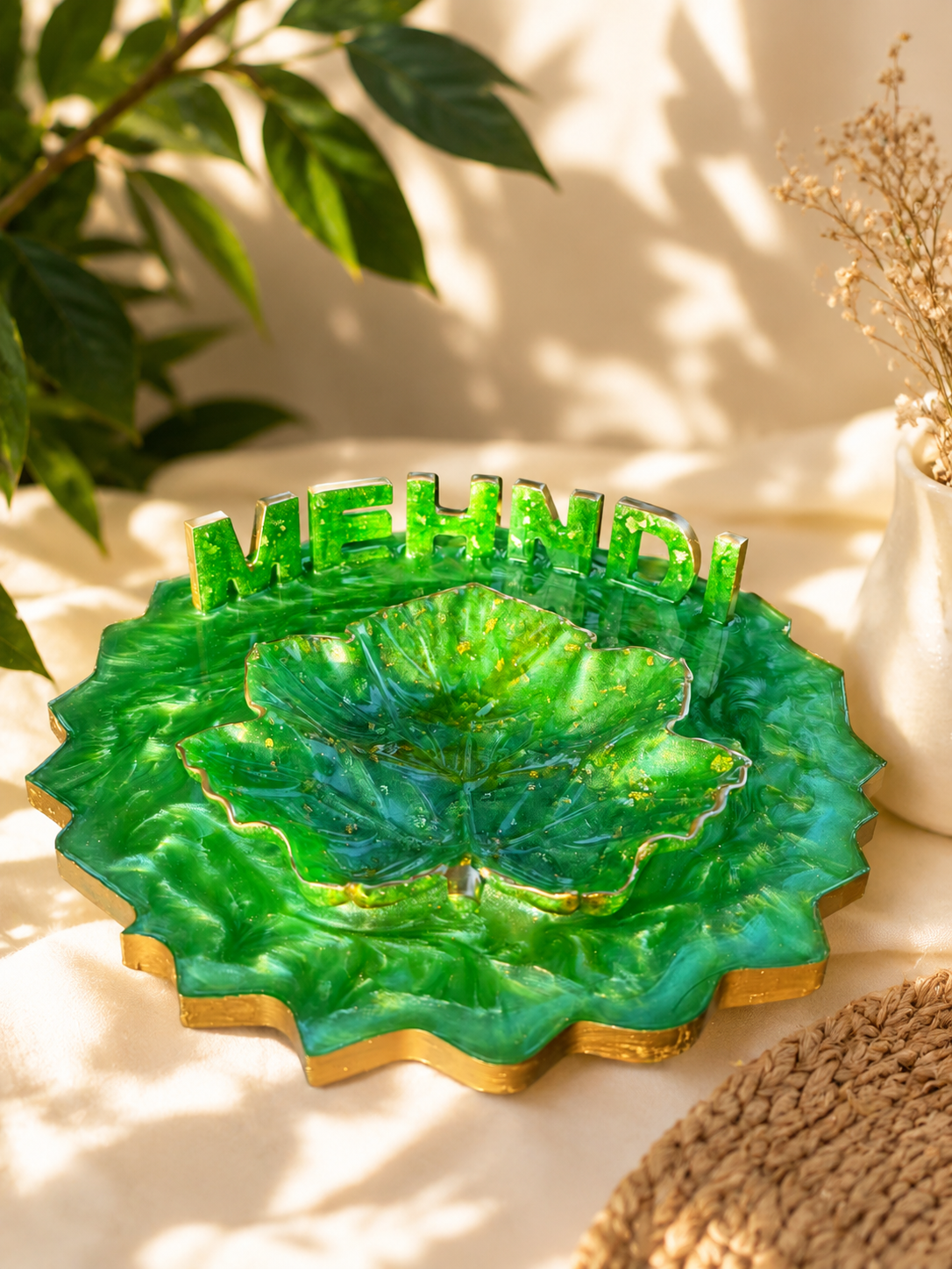 Luxury Resin Mehndi Platter 