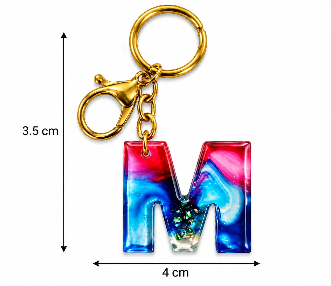 Alphabet Epoxy Resin Keychain