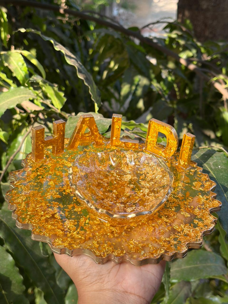 Luxury Resin Haldi Platter