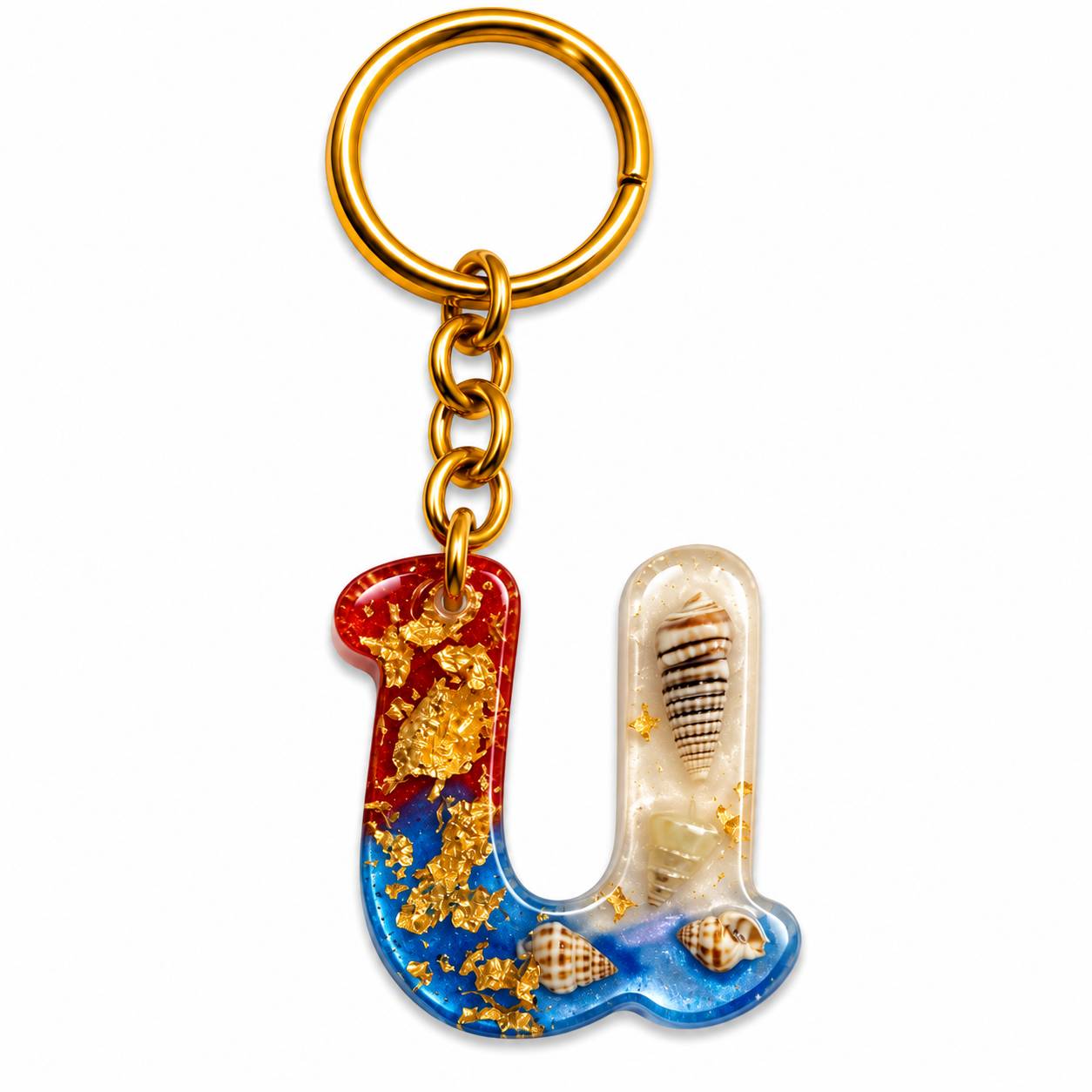 Alphabet Epoxy Resin Keychain