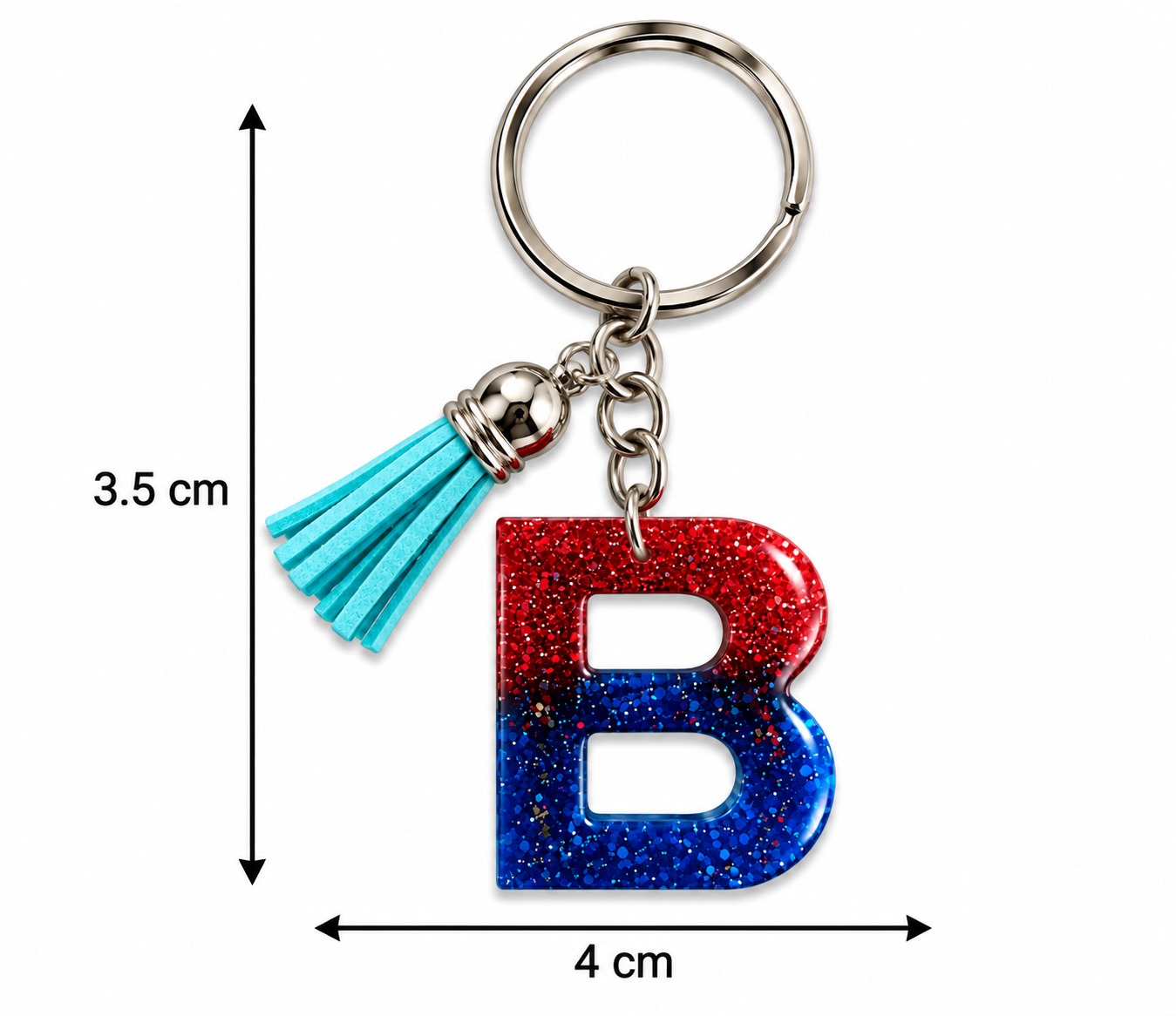 Alphabet Epoxy Resin Keychain
