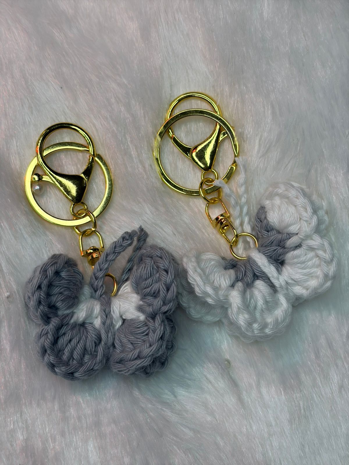 Crocheted butterfly keychains