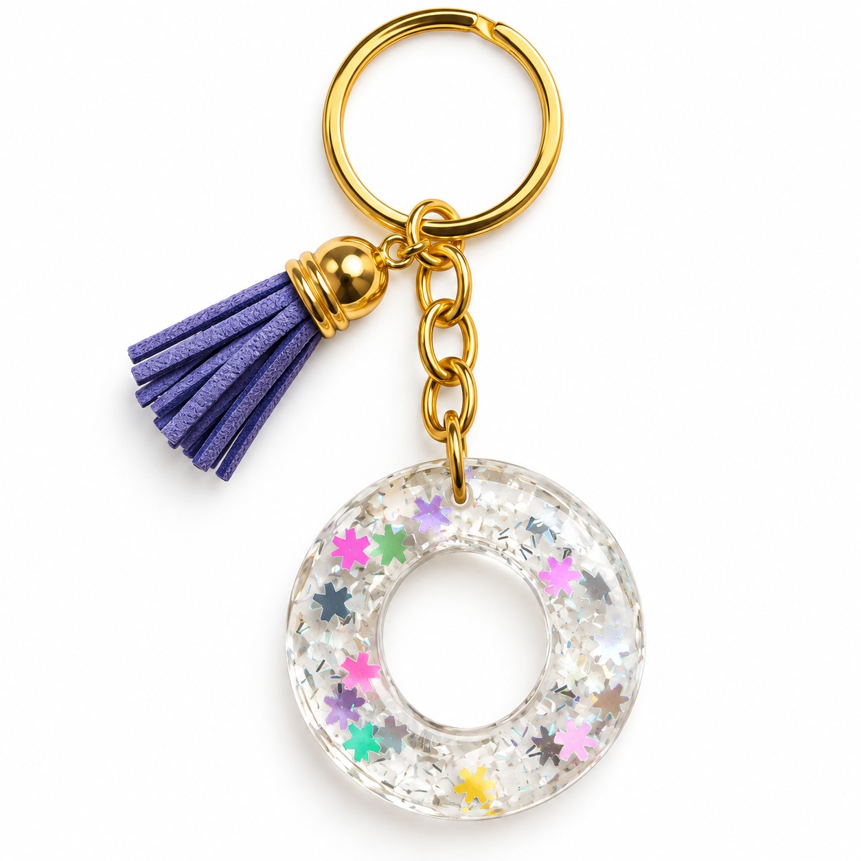 Alphabet Epoxy Resin Keychain