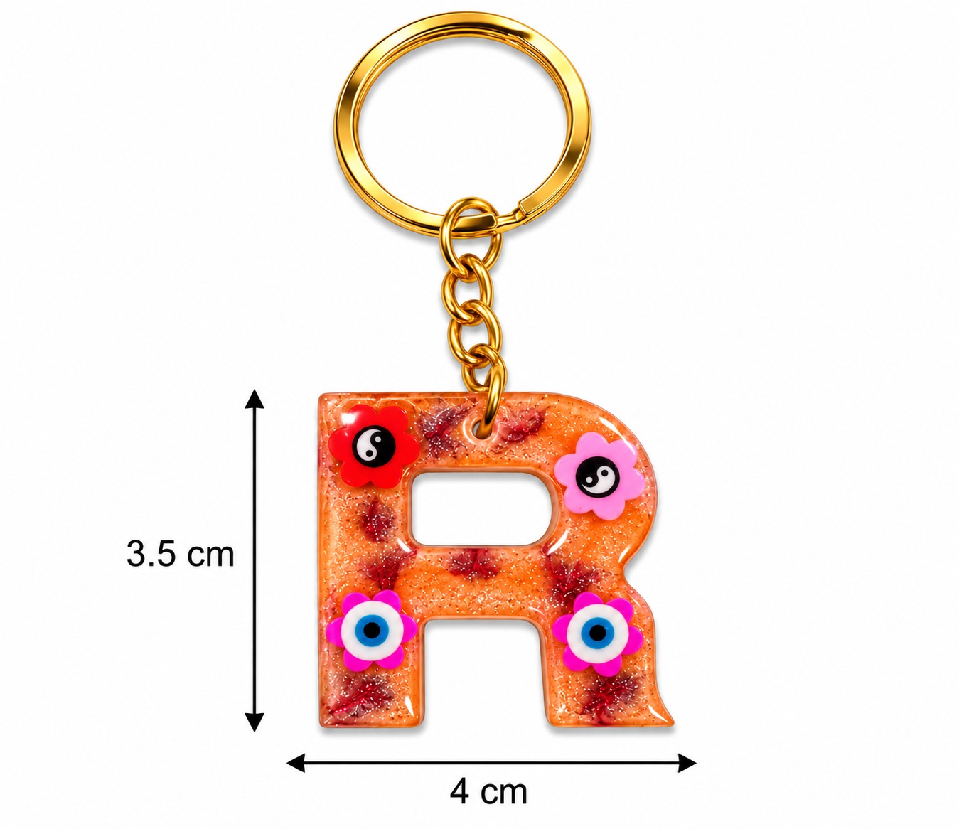 Alphabet Epoxy Resin Keychain