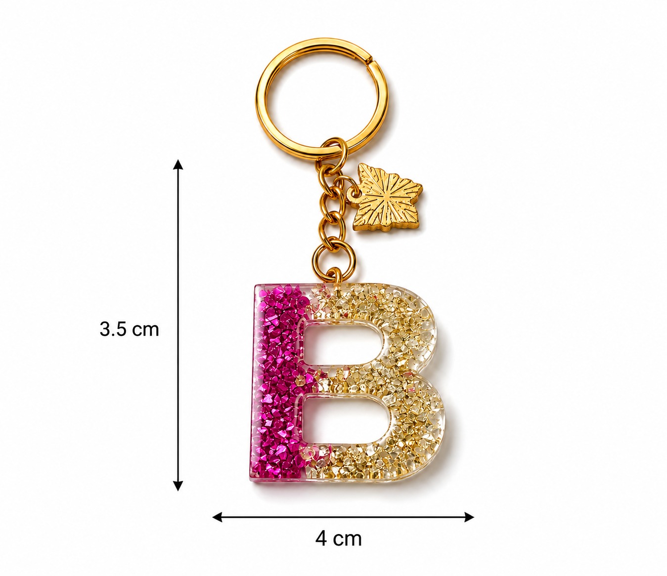 Alphabet Epoxy Resin Keychain