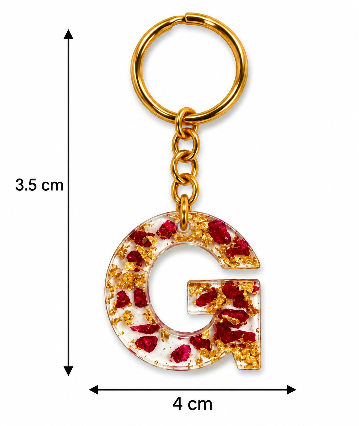 Alphabet Epoxy Resin Keychain