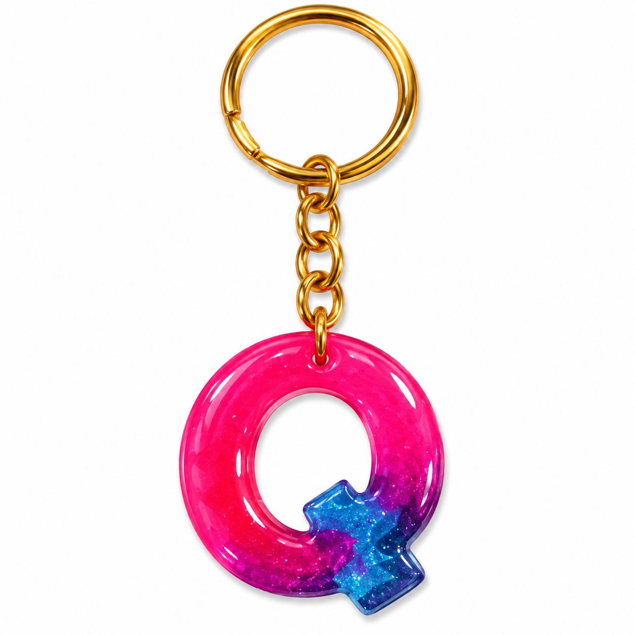 Alphabet Epoxy Resin Keychain