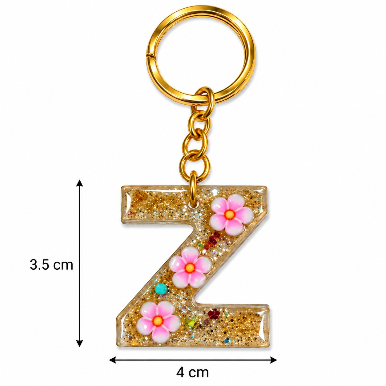 Alphabet Epoxy Resin Keychain