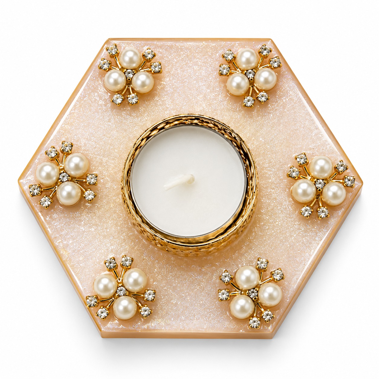 Resin Hexagon Candle Holder