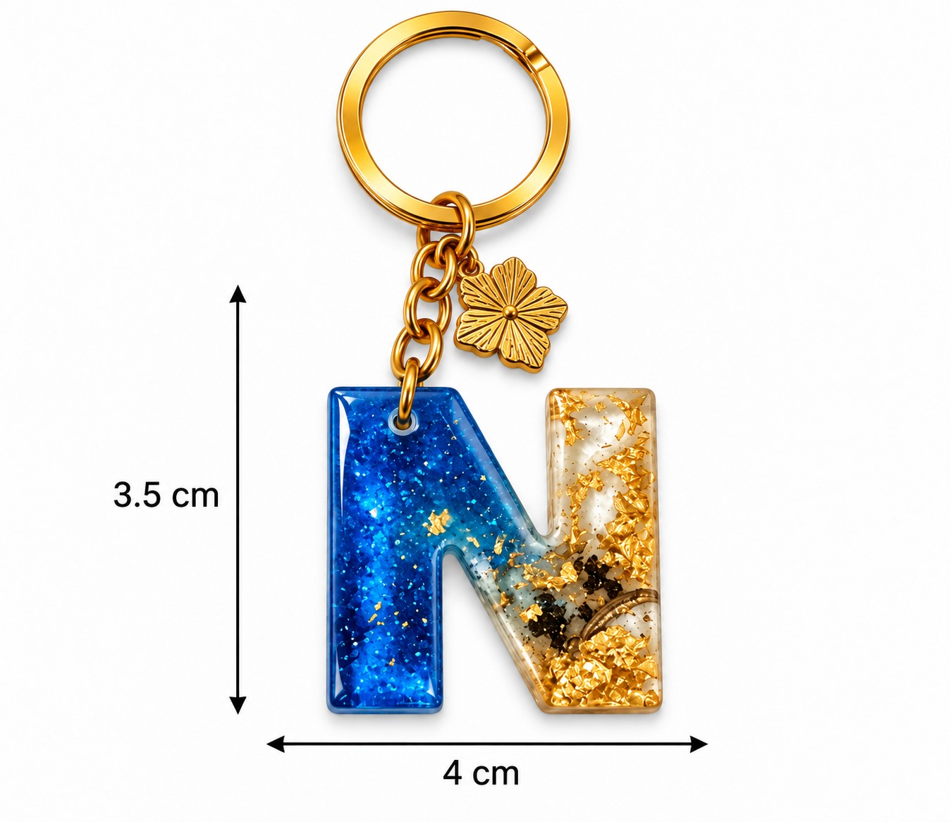 Alphabet Epoxy Resin Keychain