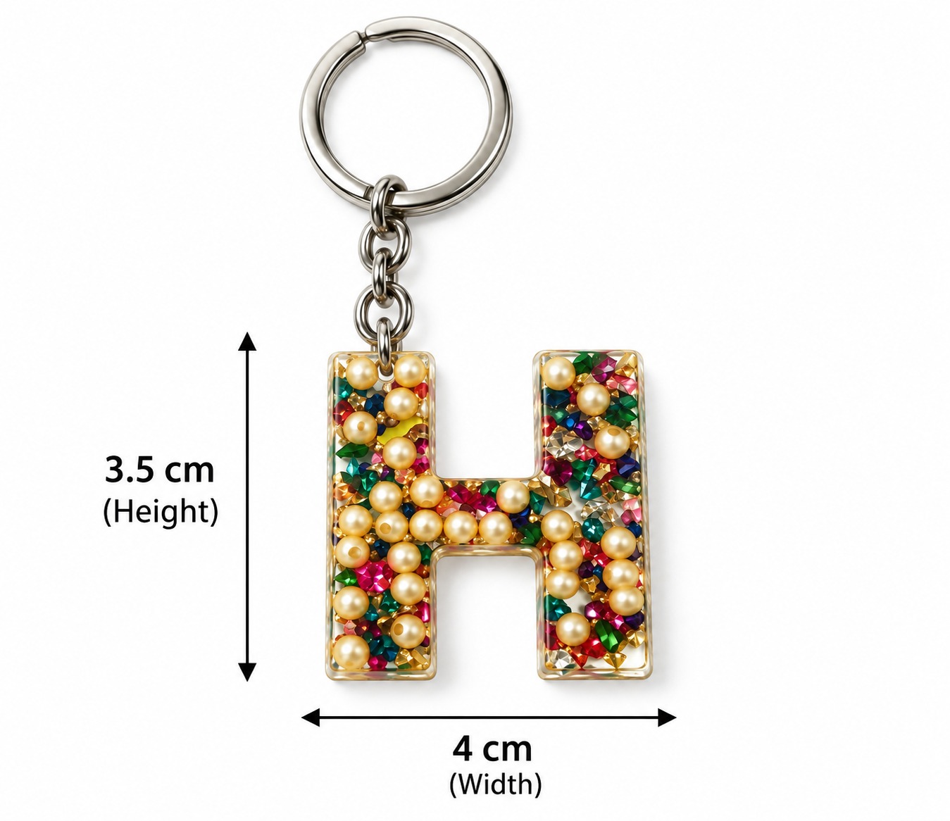 Alphabet Epoxy Resin Keychain