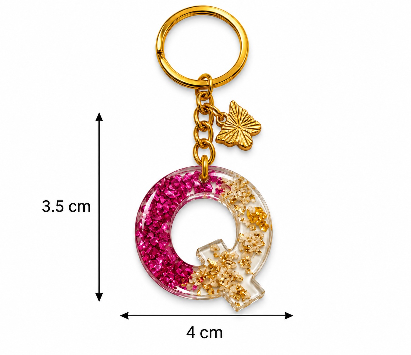 Alphabet Epoxy Resin Keychain