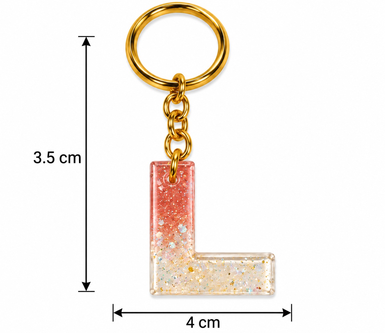 Alphabet Epoxy Resin Keychain