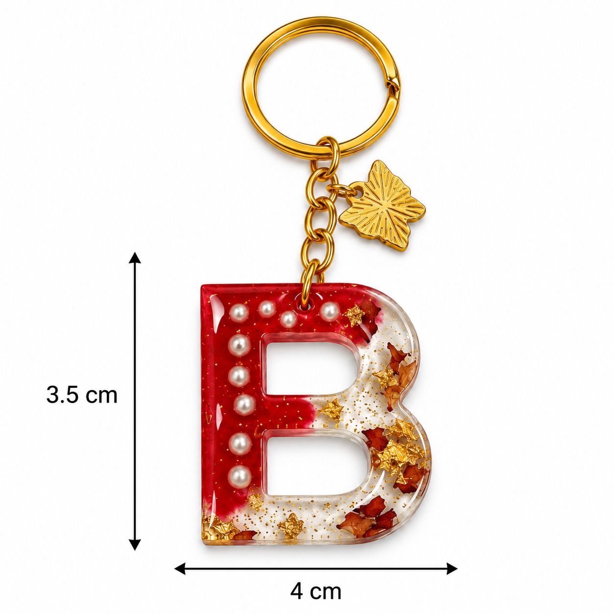 Alphabet Epoxy Resin Keychain