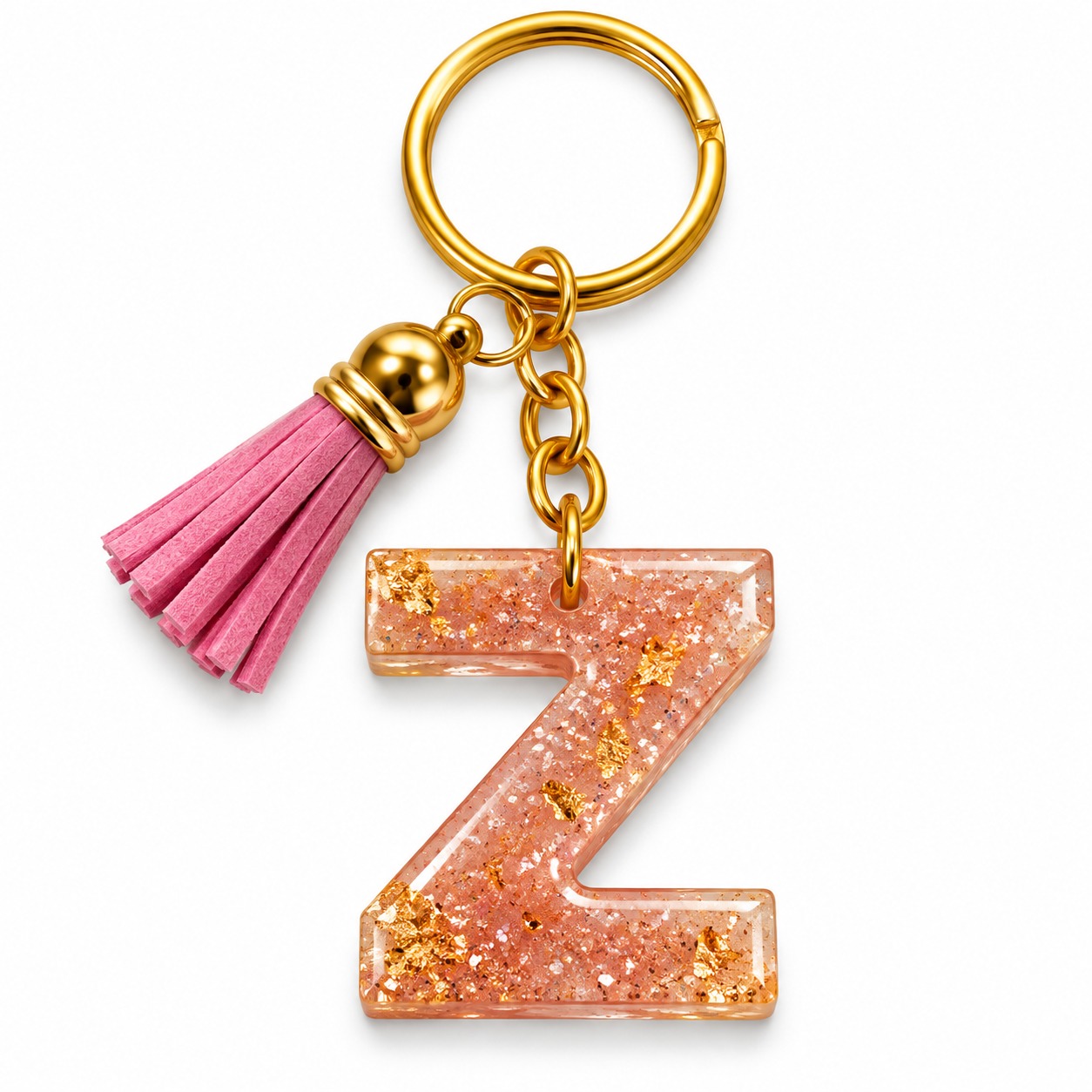 Alphabet Epoxy Resin Keychain