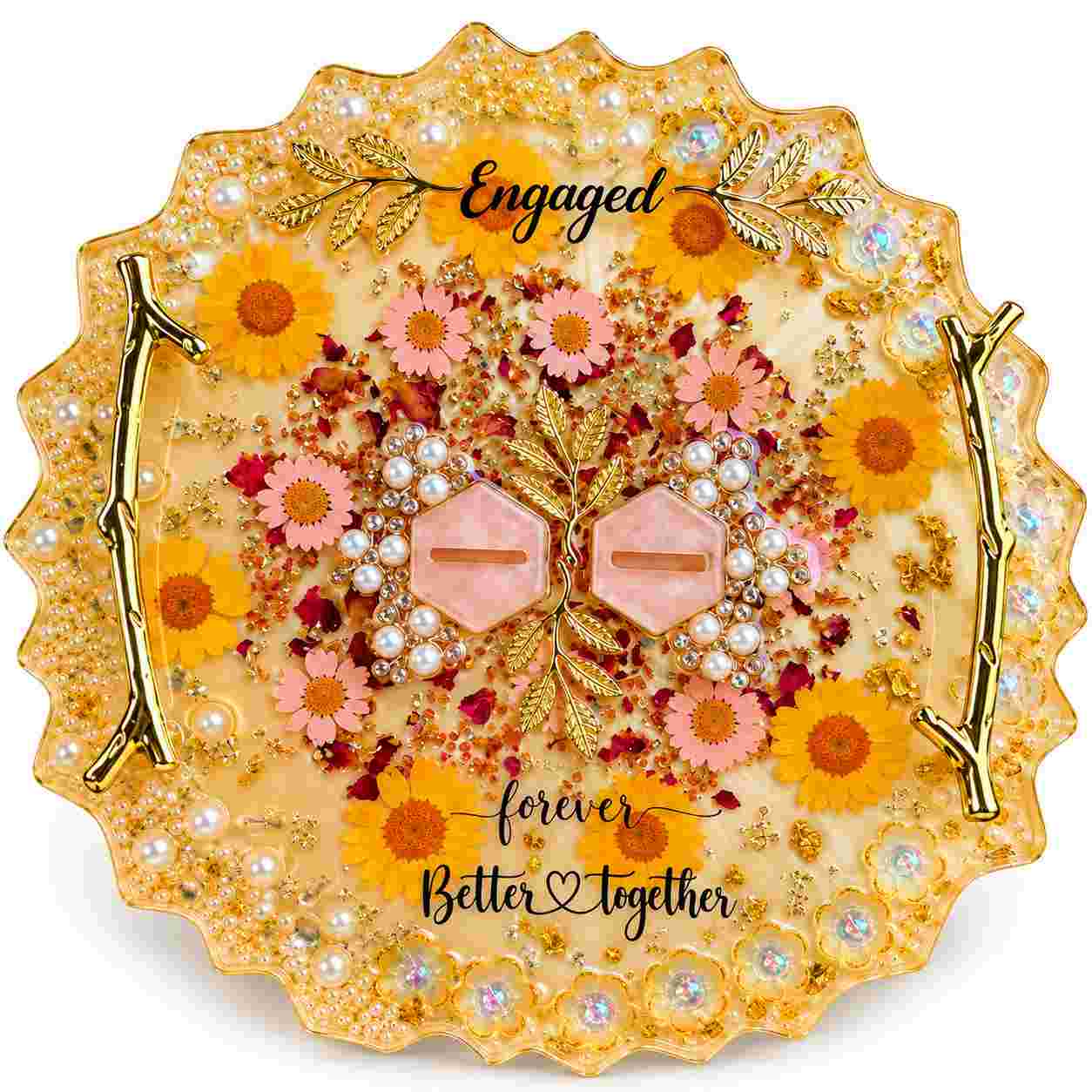 Luxury Resin Engagement Ring Platter