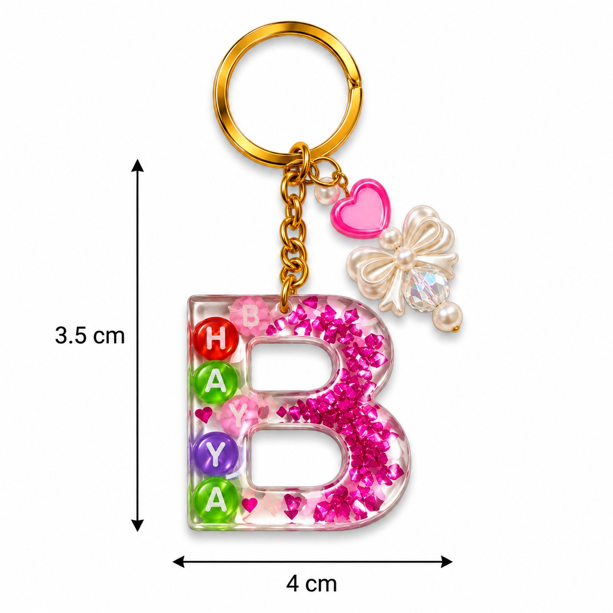 Alphabet Epoxy Resin Keychain