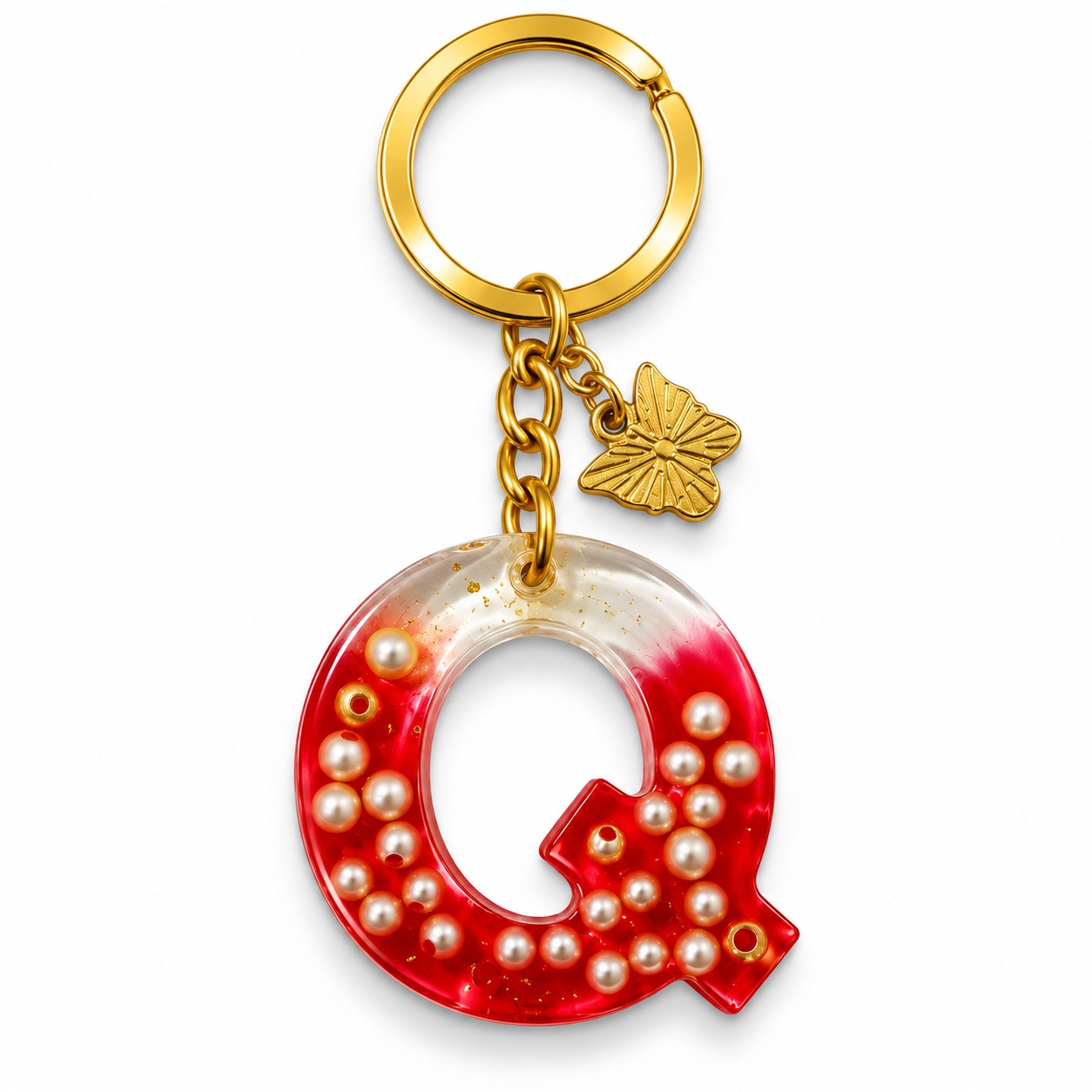 Alphabet Epoxy Resin Keychain