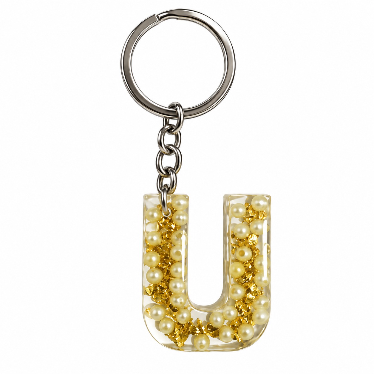 Alphabet Epoxy Resin Keychain