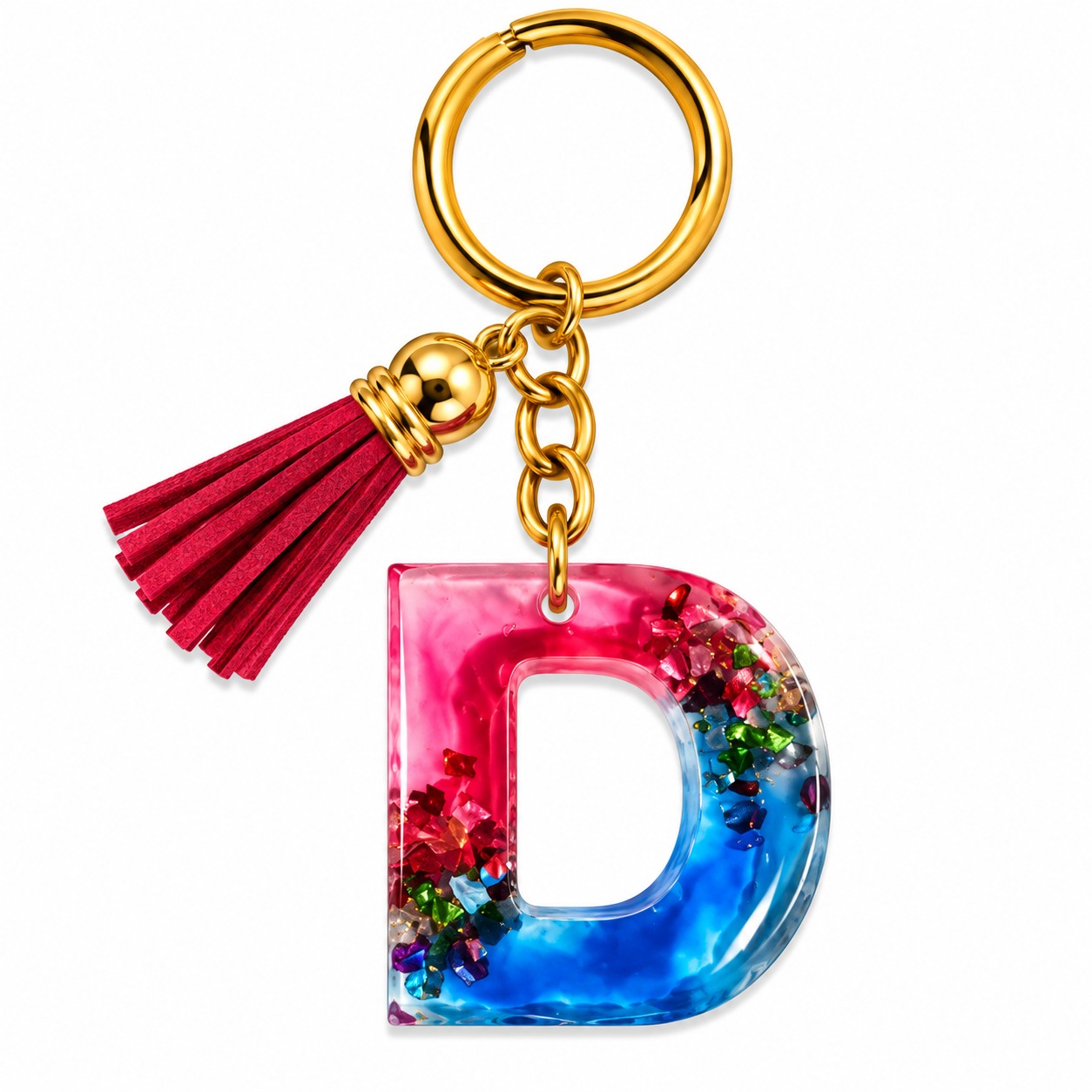 Alphabet Epoxy Resin Keychain