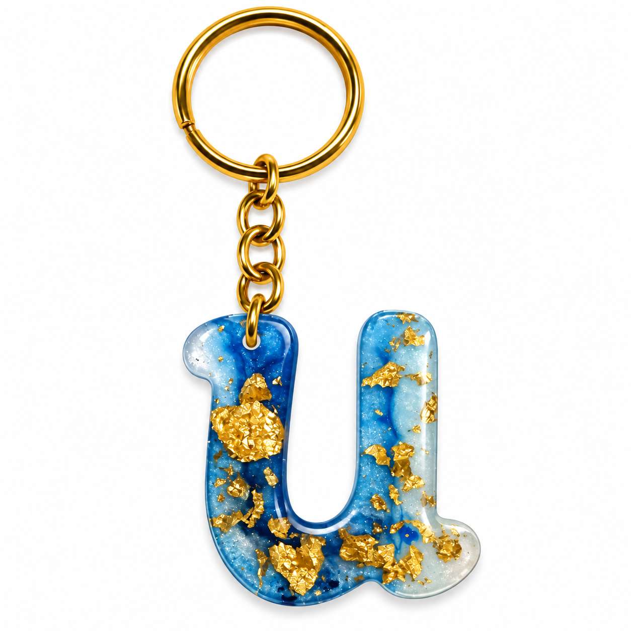Alphabet Epoxy Resin Keychain