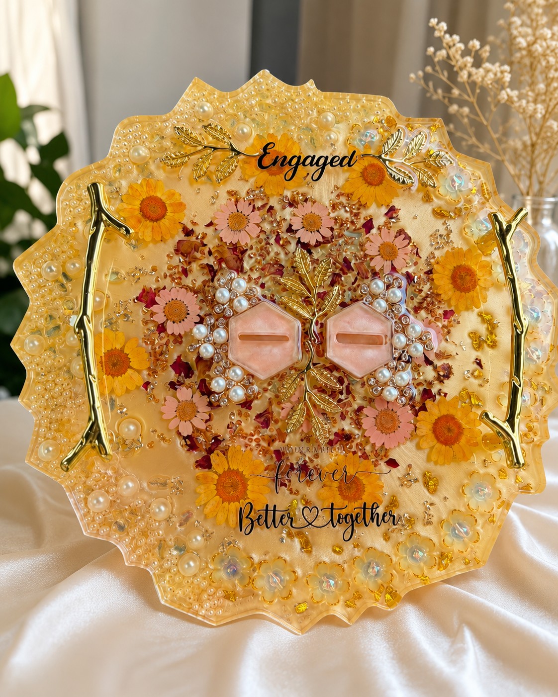 Luxury Resin Engagement Ring Platter