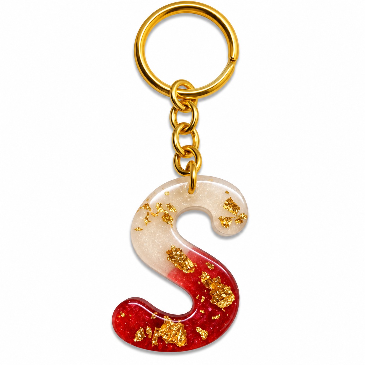 Alphabet Epoxy Resin Keychain