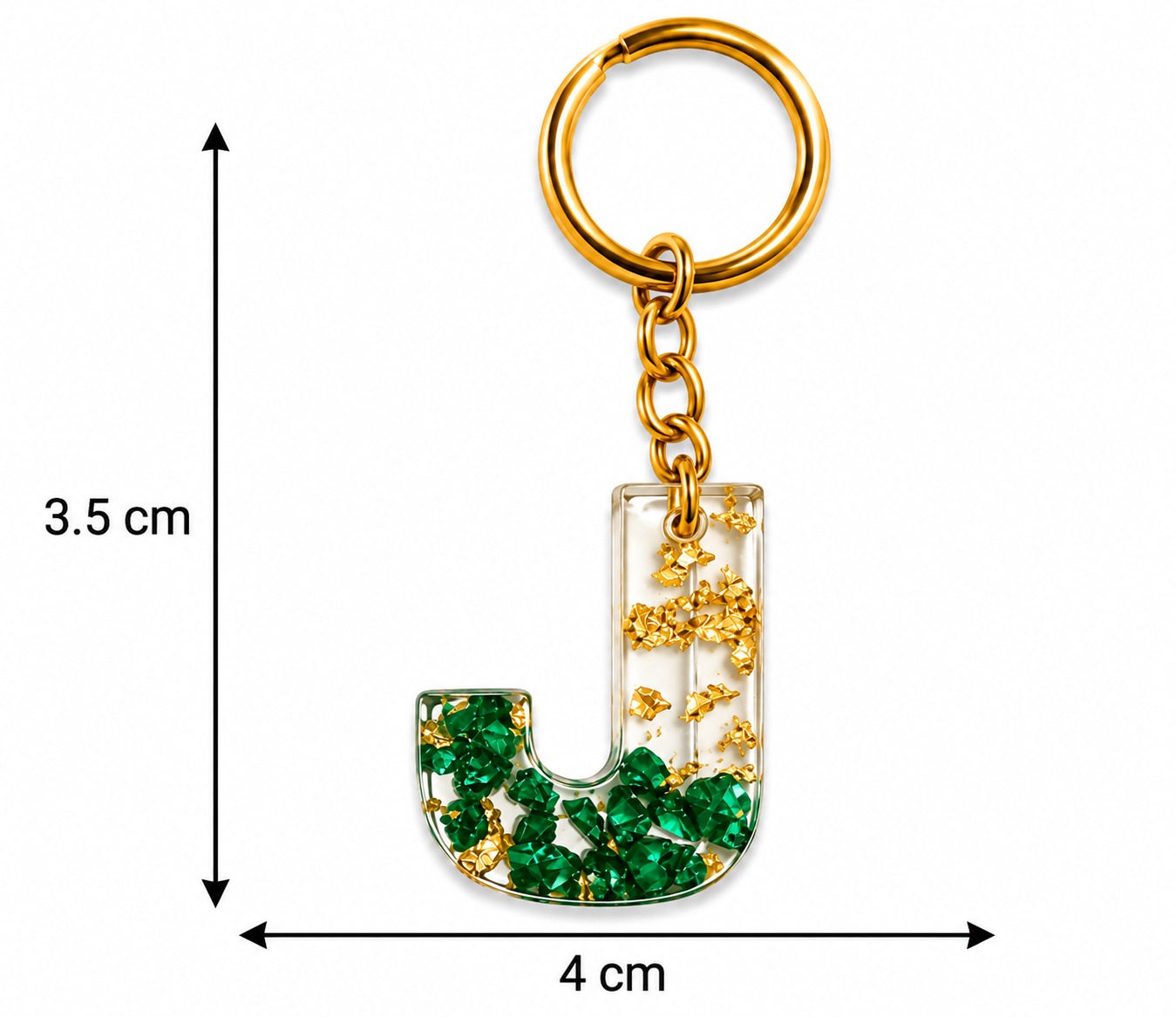 Alphabet Epoxy Resin Keychain