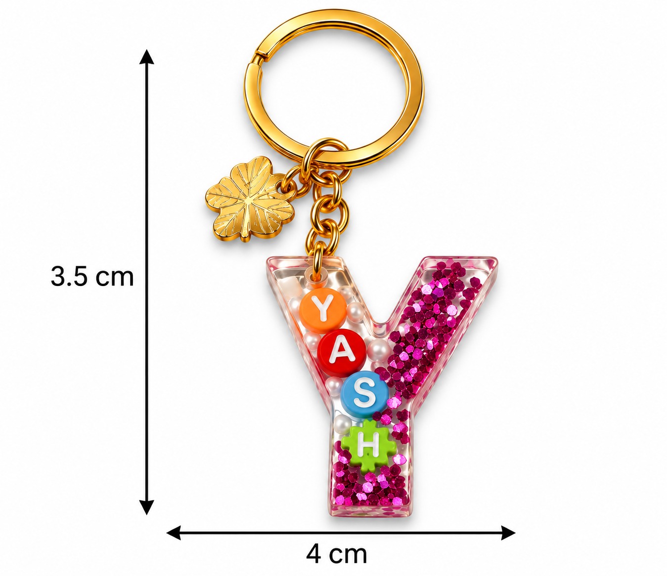 Alphabet Epoxy Resin Keychain