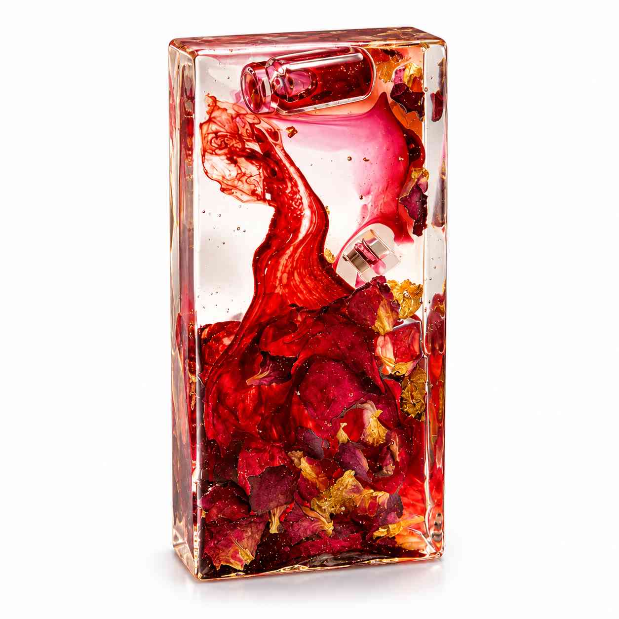 Ruby Drift Resin Art Showpiece  (Paper whait)