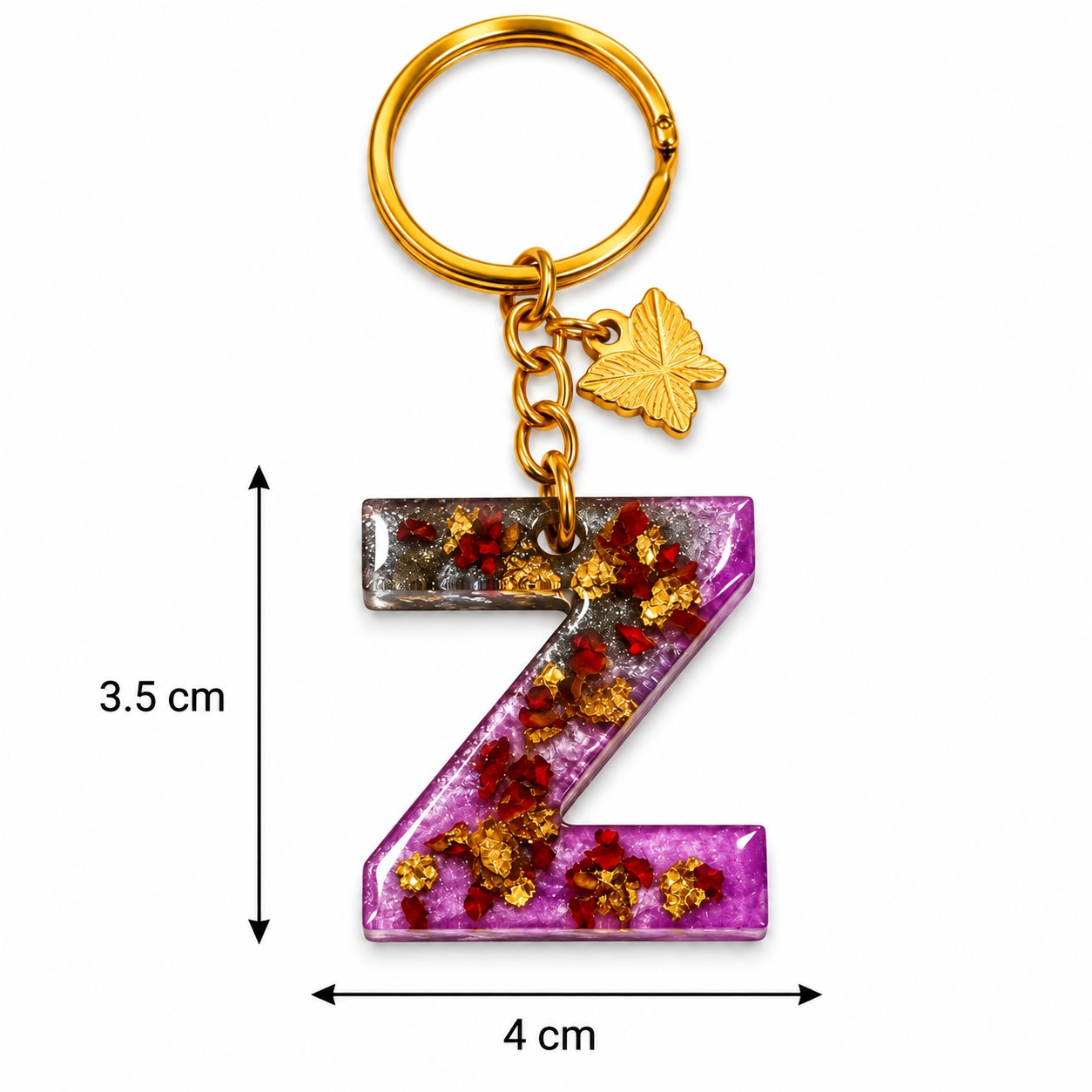Alphabet Epoxy Resin Keychain