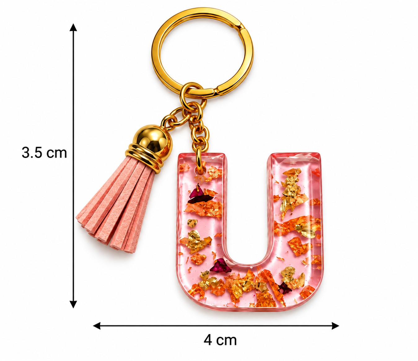 Alphabet Epoxy Resin Keychain