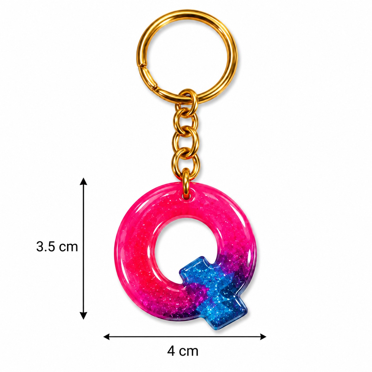 Alphabet Epoxy Resin Keychain