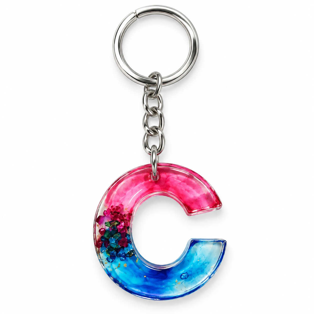 Alphabet Epoxy Resin Keychain