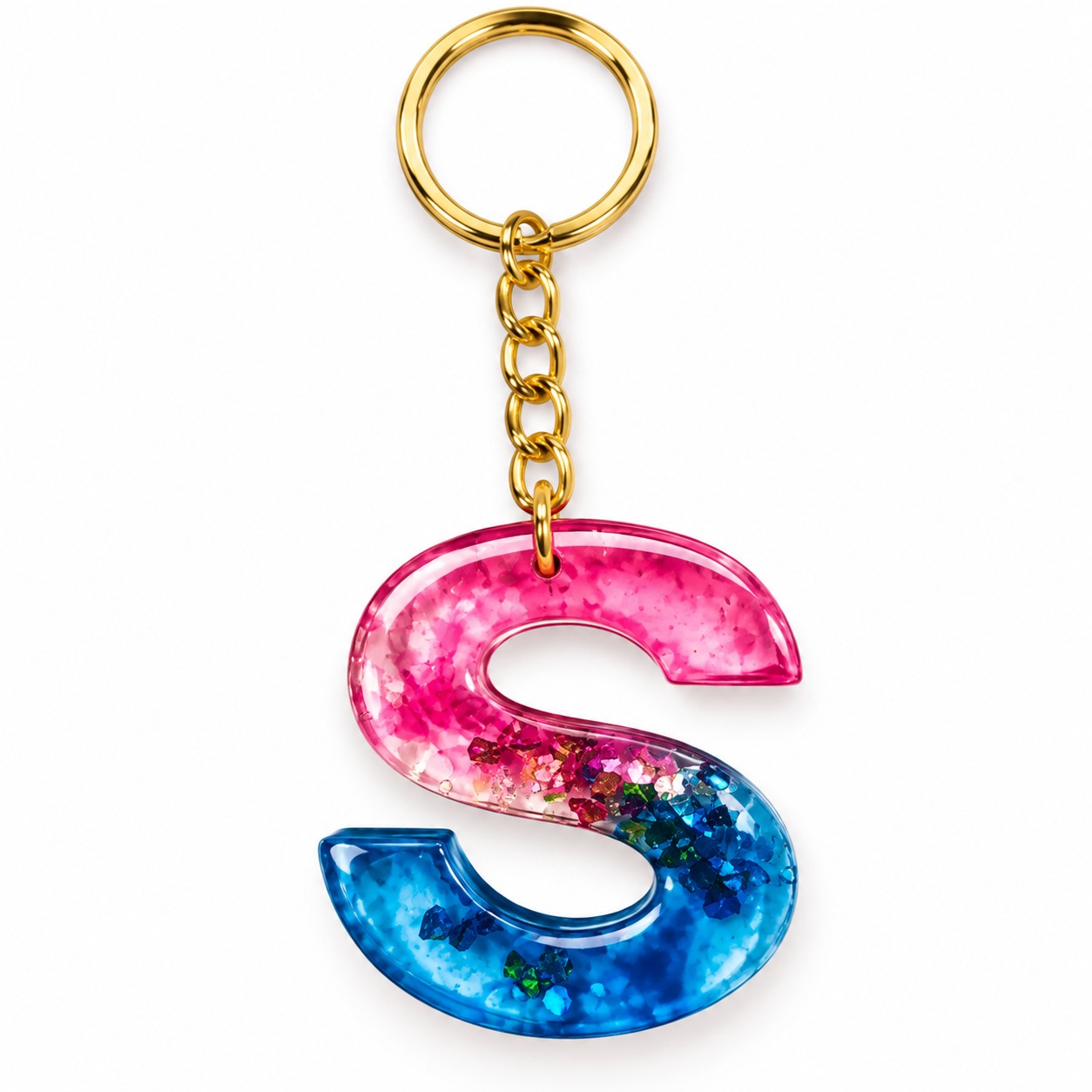 Alphabet Epoxy Resin Keychain