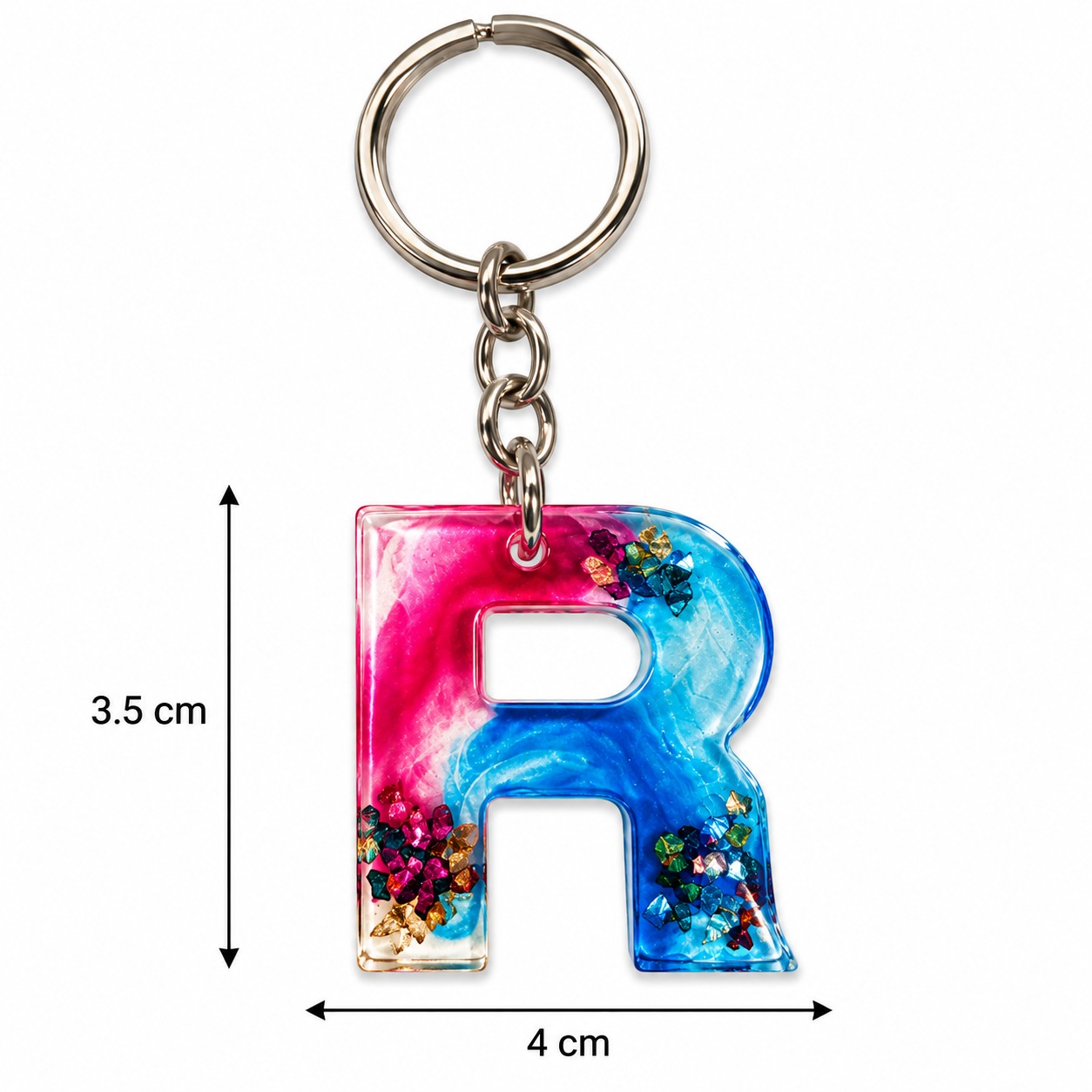 Alphabet Epoxy Resin Keychain